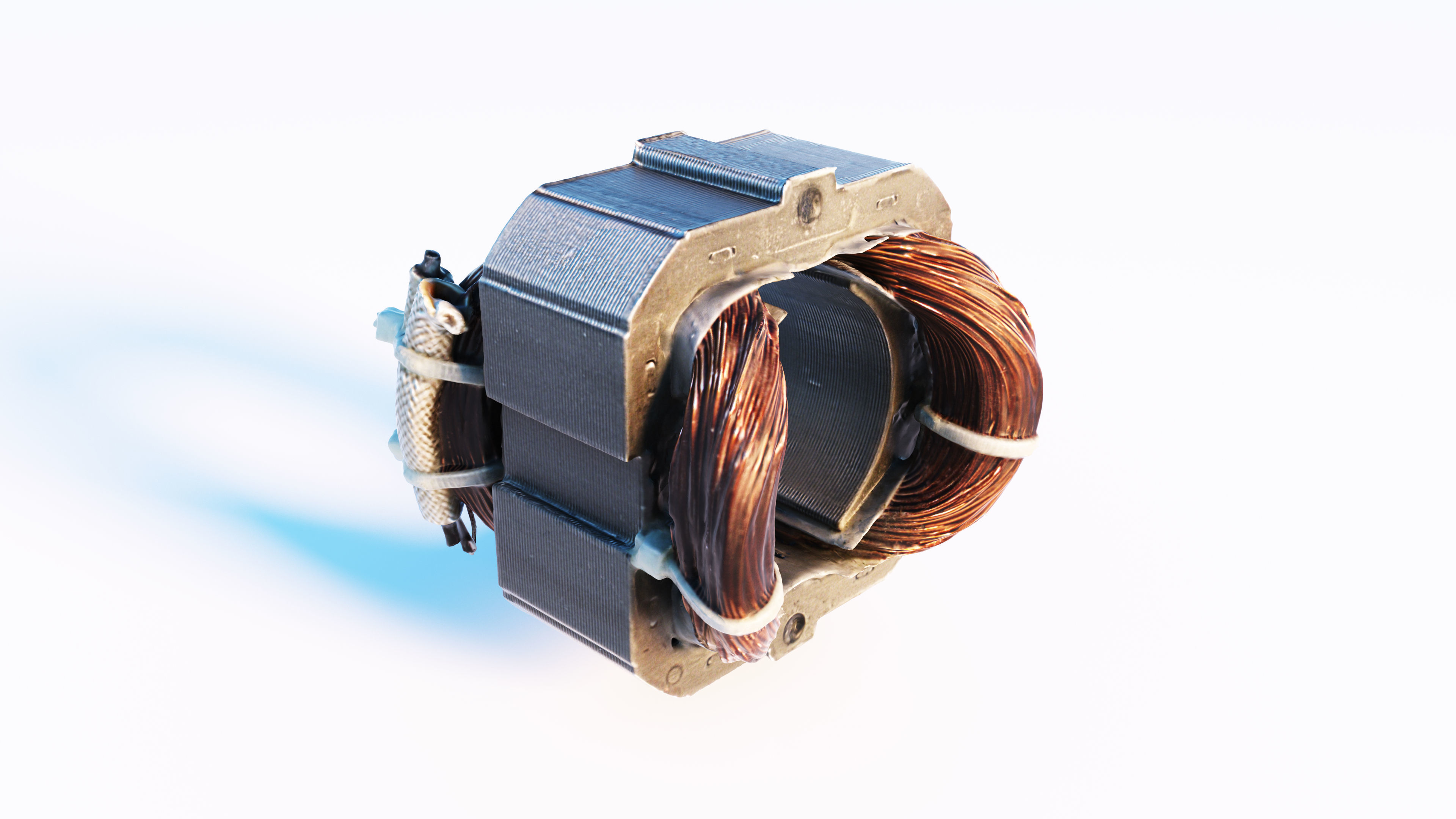 Electric motor Low-poly 3D model_15