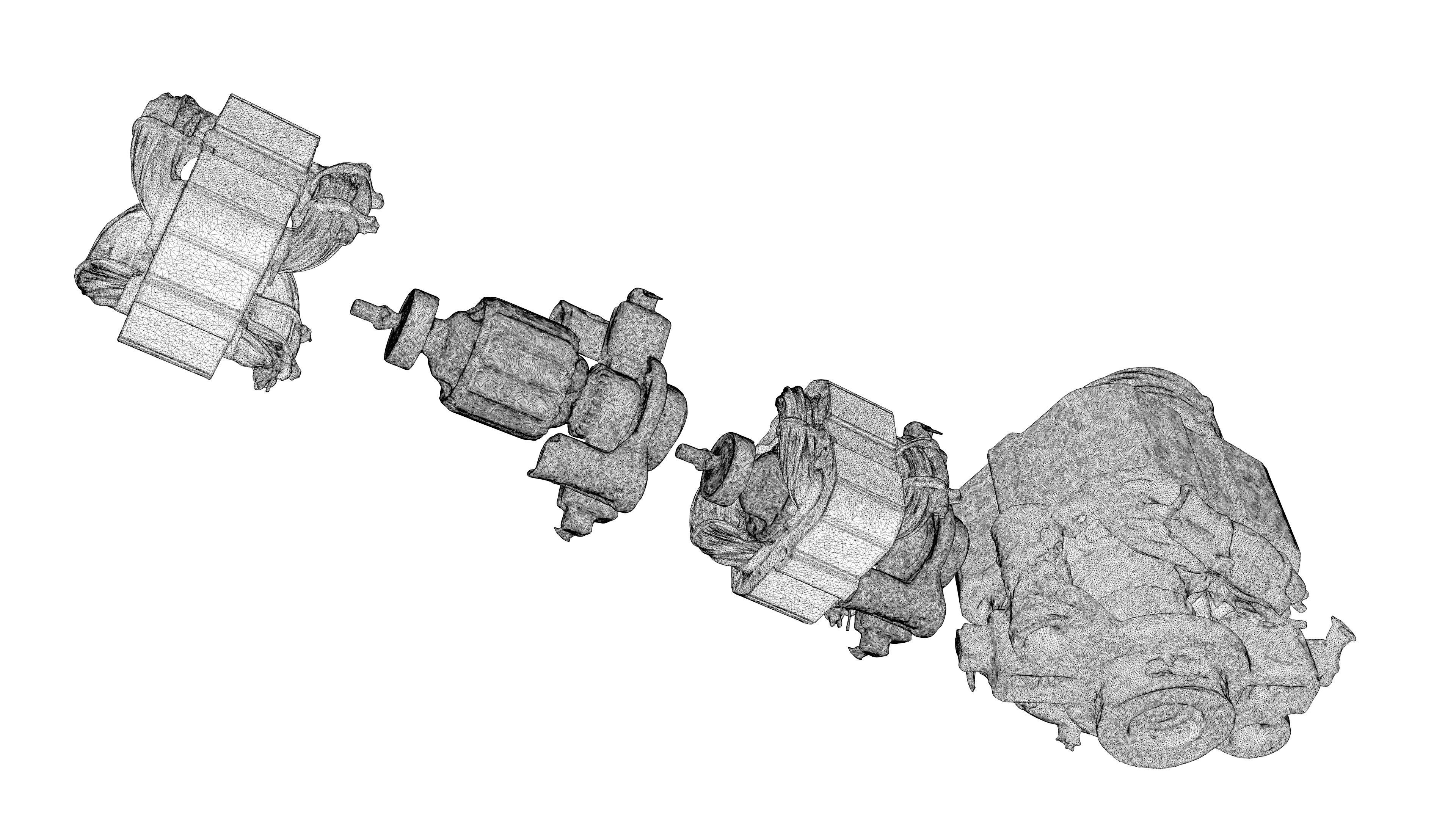 Electric motor Low-poly 3D model_38