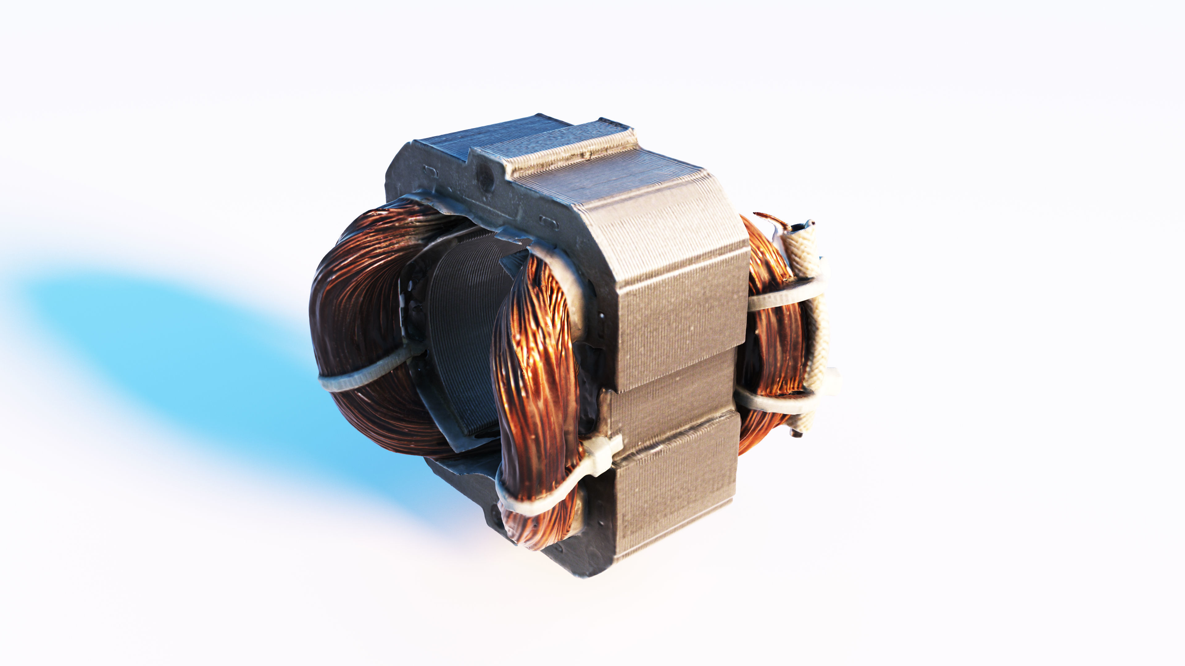Electric motor Low-poly 3D model_14