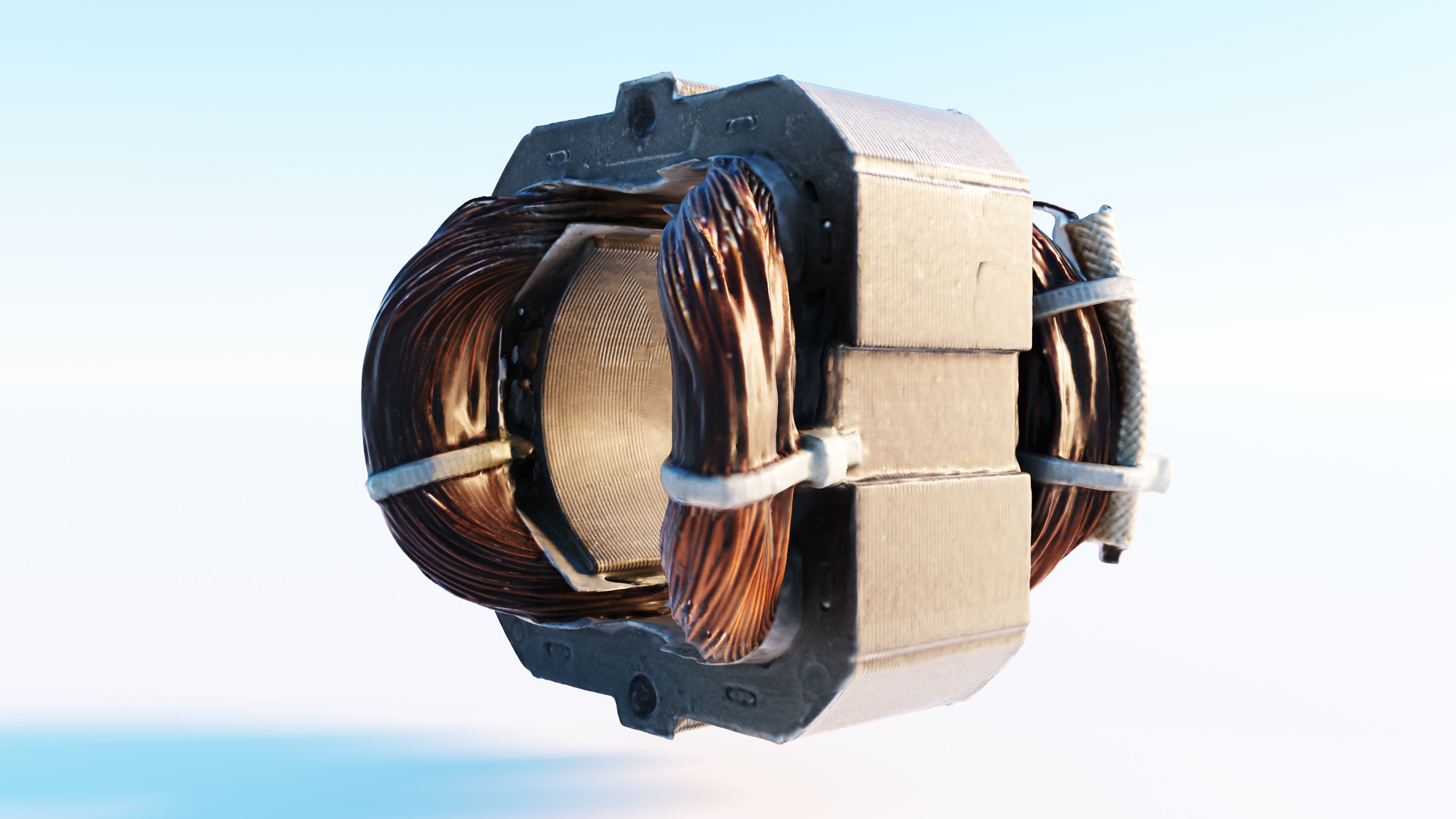 Electric motor Low-poly 3D model_13