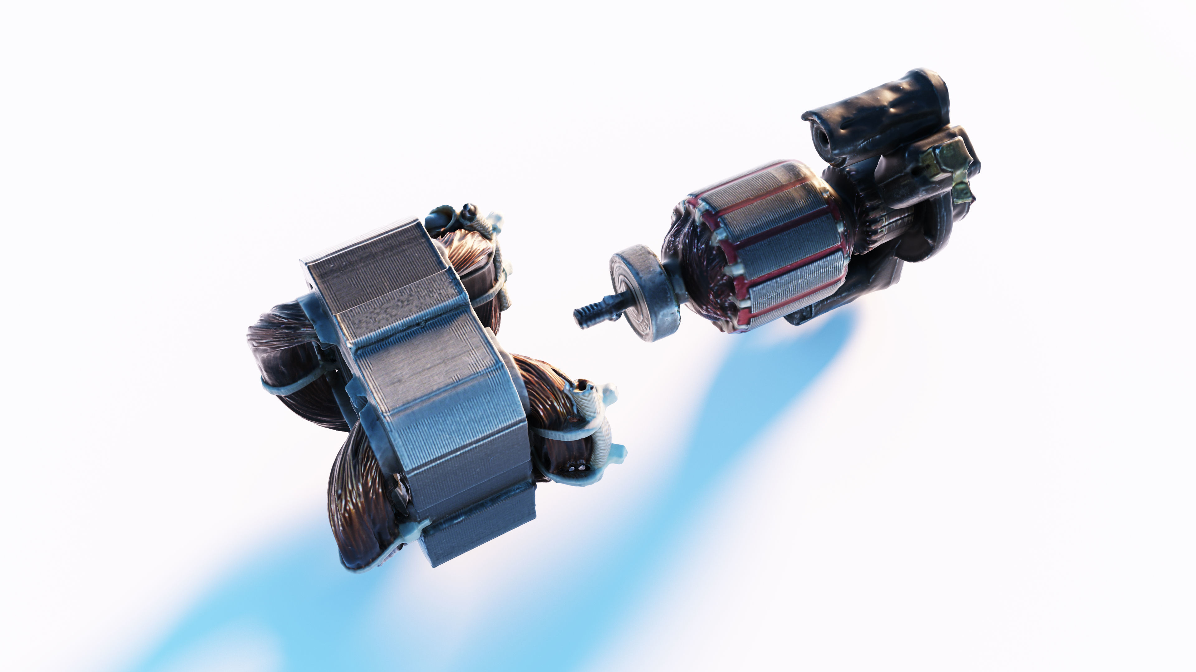 Electric motor Low-poly 3D model_21