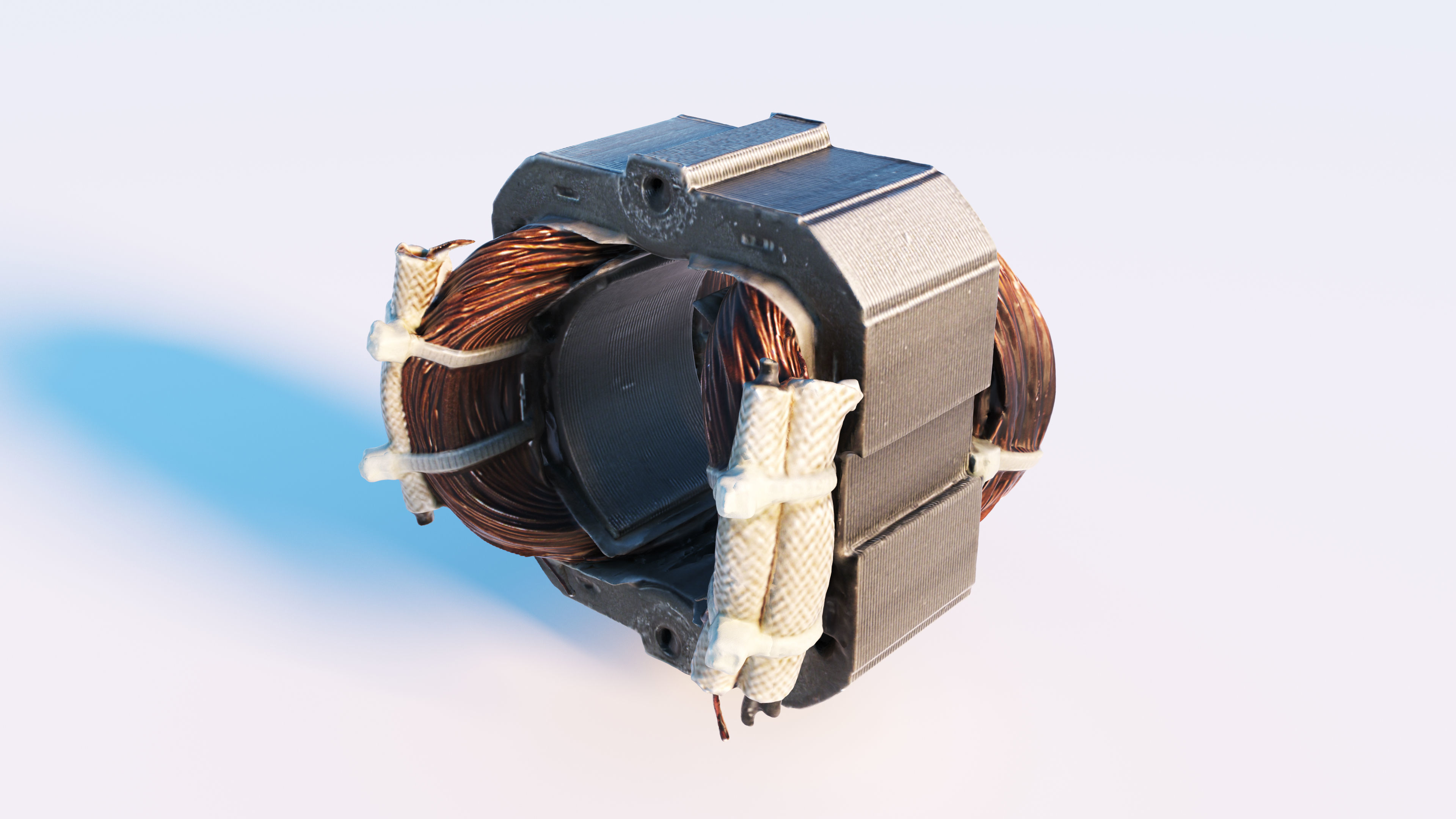 Electric motor Low-poly 3D model_16