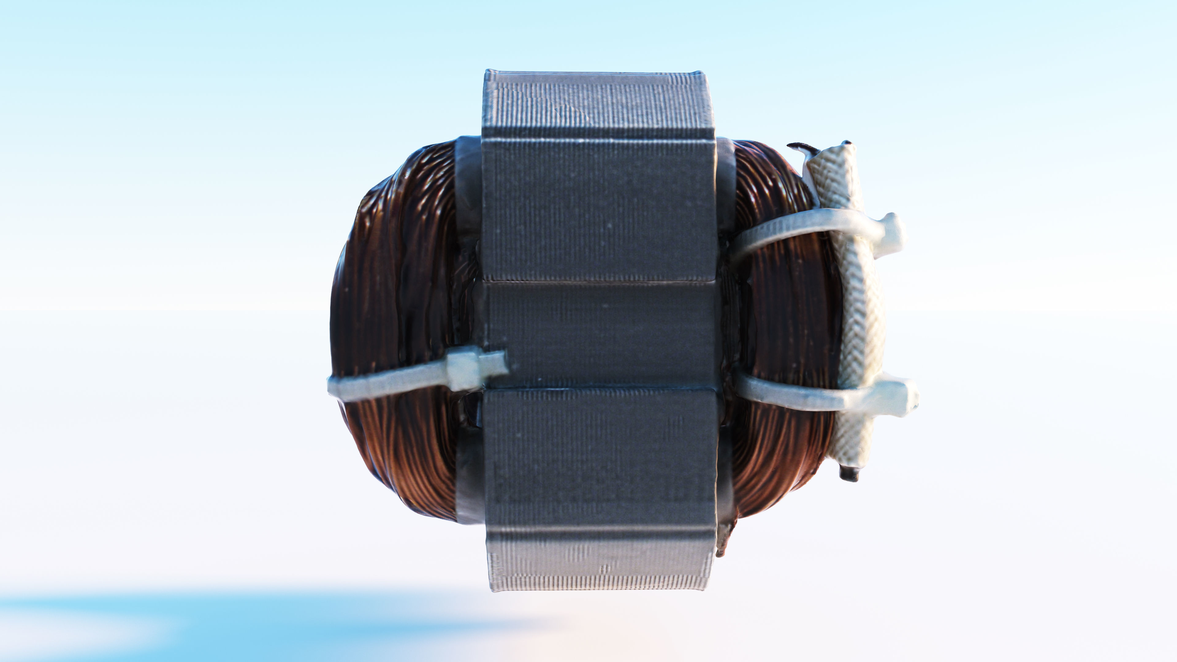 Electric motor Low-poly 3D model_12