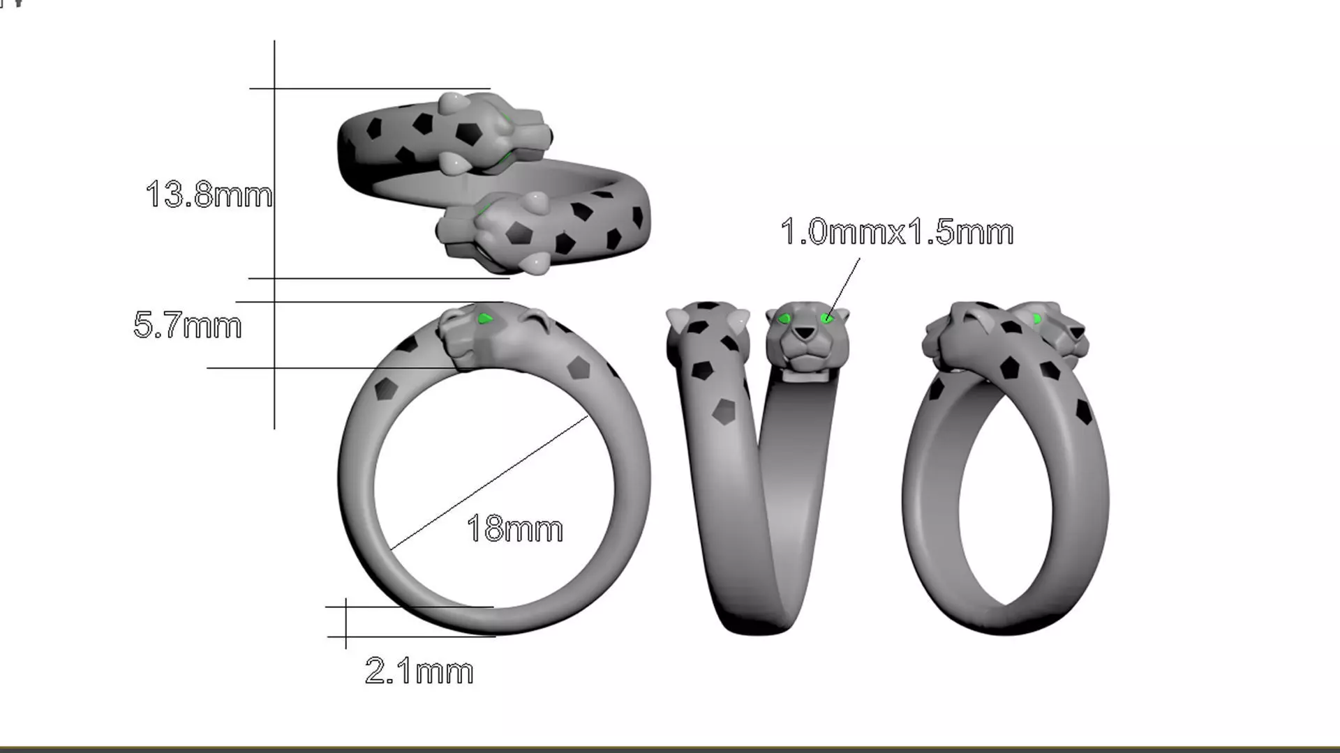 RING PANTHER 3D print model_11
