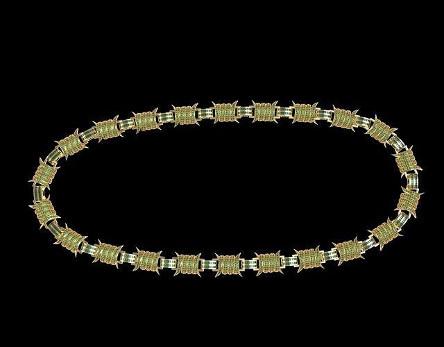 Moissanite Diamond Prong Cuban Link Necklace for Men 3D model