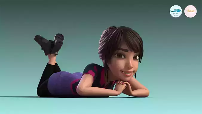 Natalie 3D Maya Rigged Low-poly 3D model