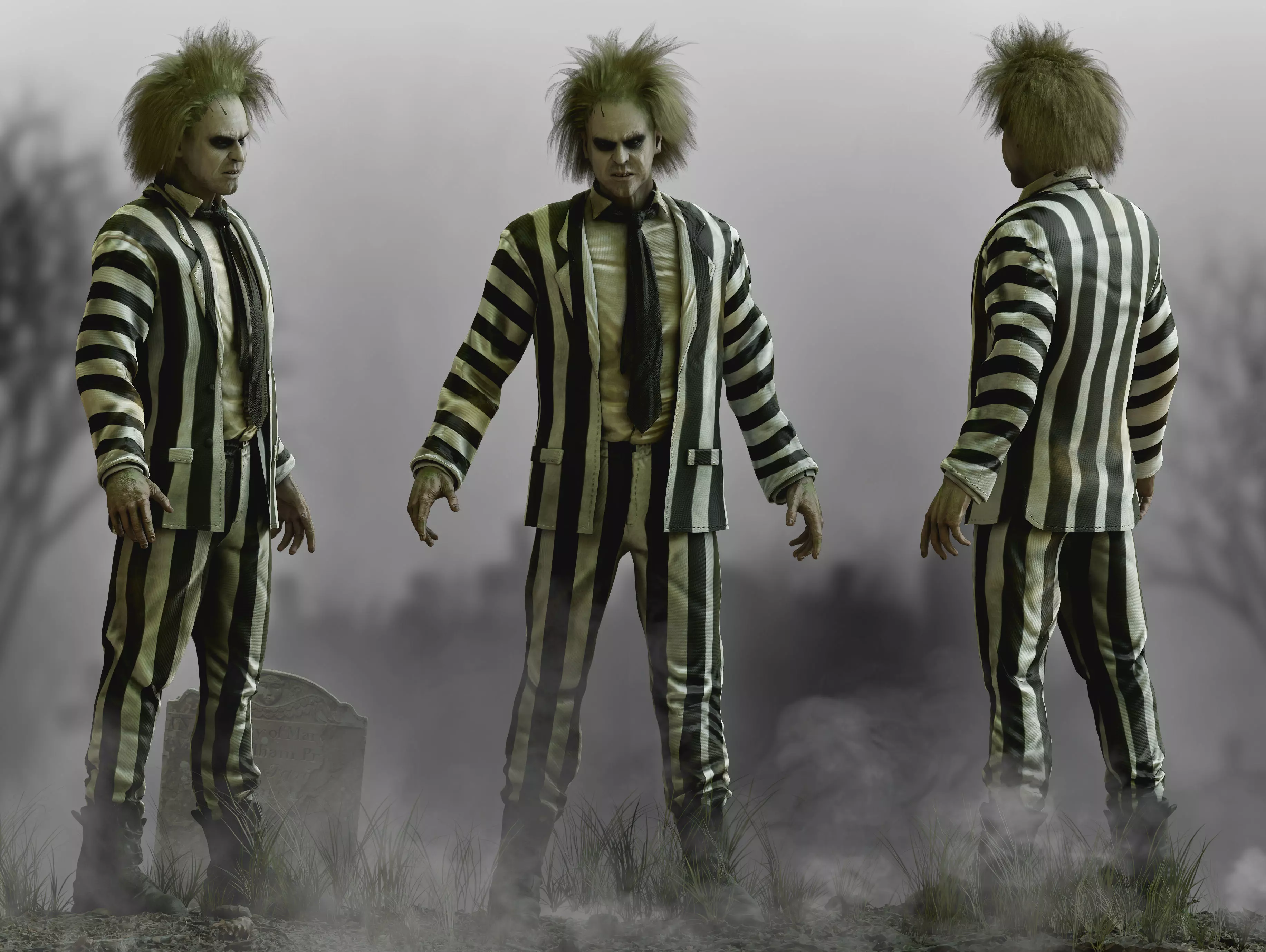 Beetlejuice Low-poly 3D model_0