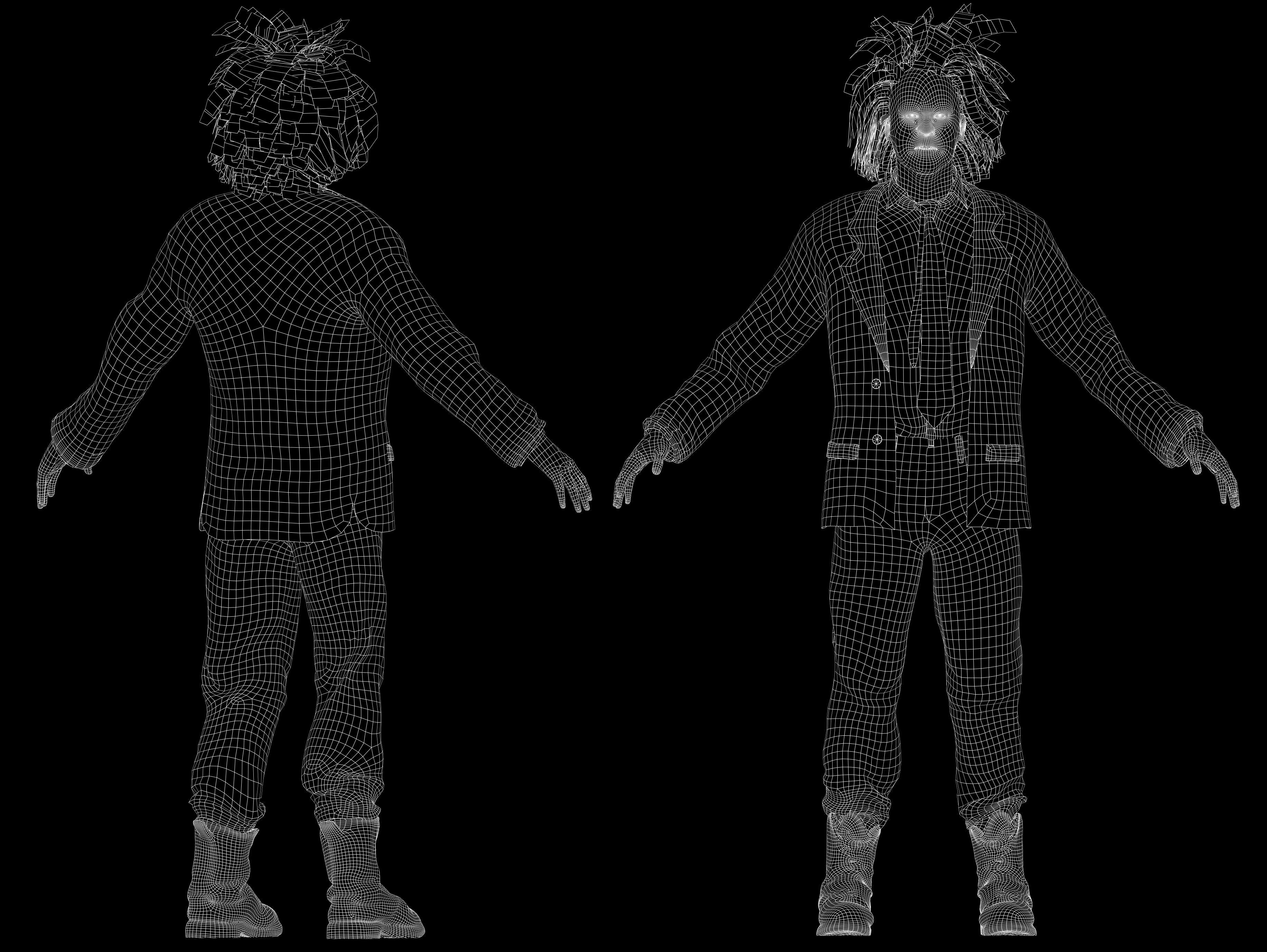 Beetlejuice Low-poly 3D model_10