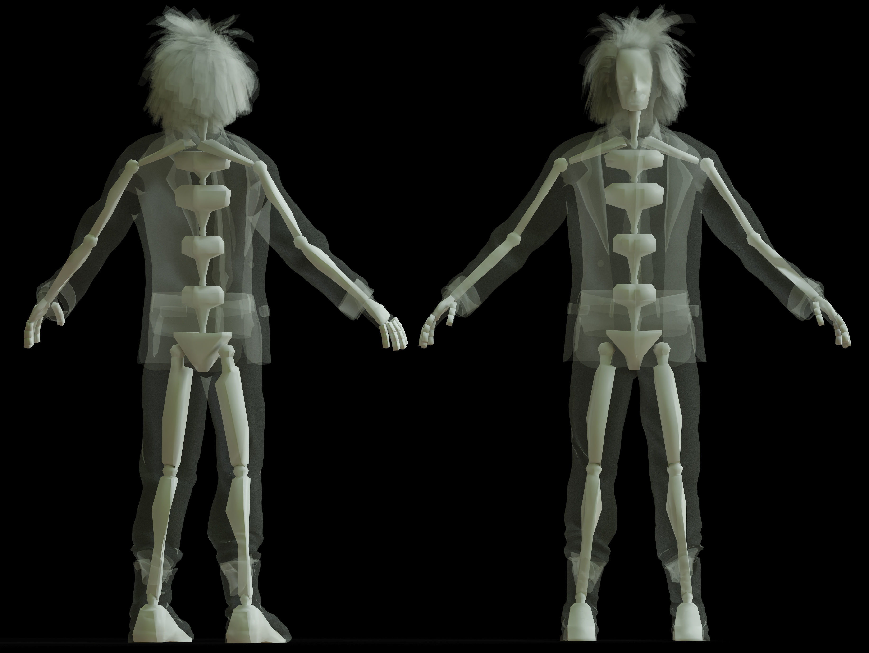 Beetlejuice Low-poly 3D model_9