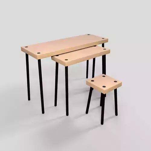 Fridnaes Nesting Tables Low-poly 3D model