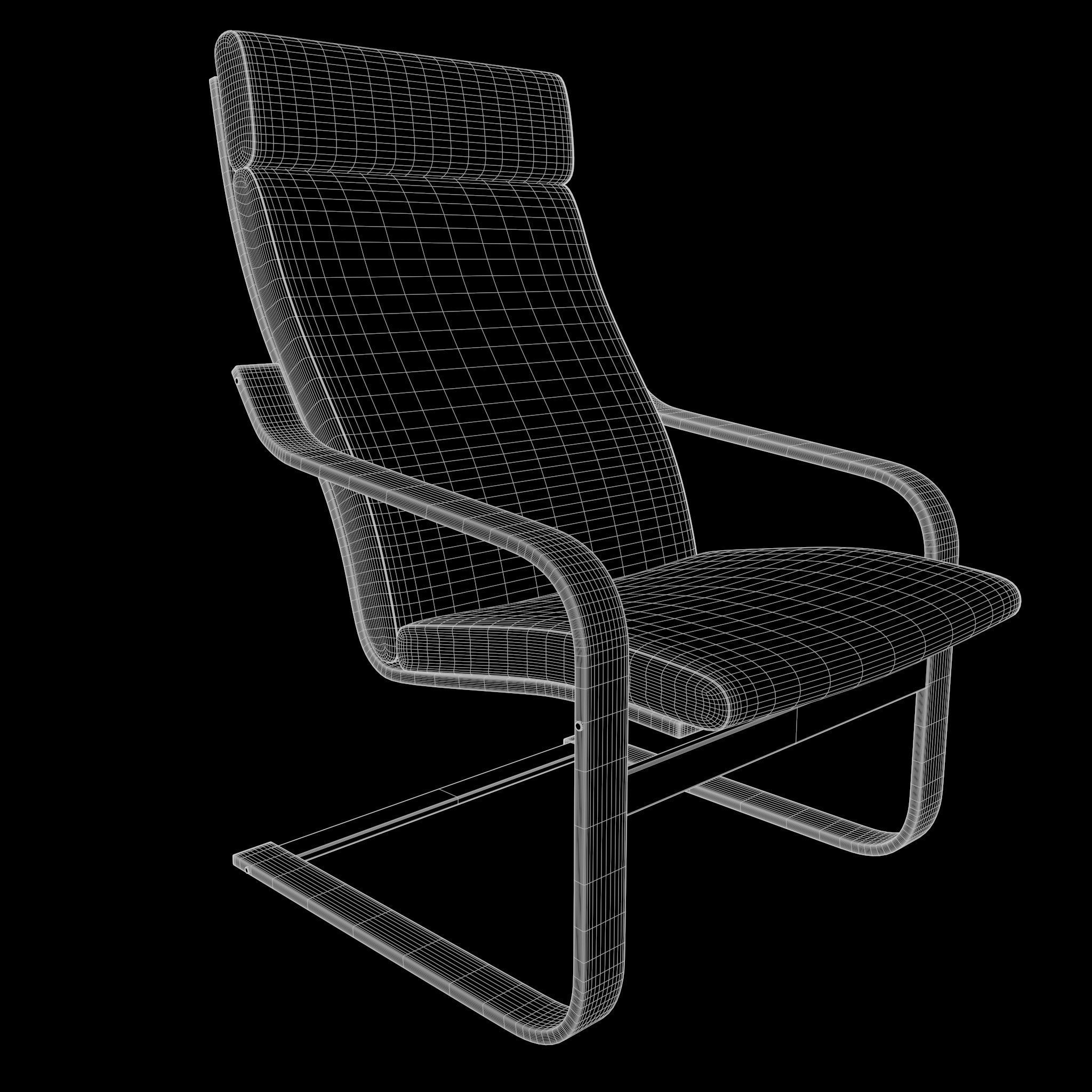 Poaeng Arm Chair Model Low-poly 3D model Low-poly 3D model_9