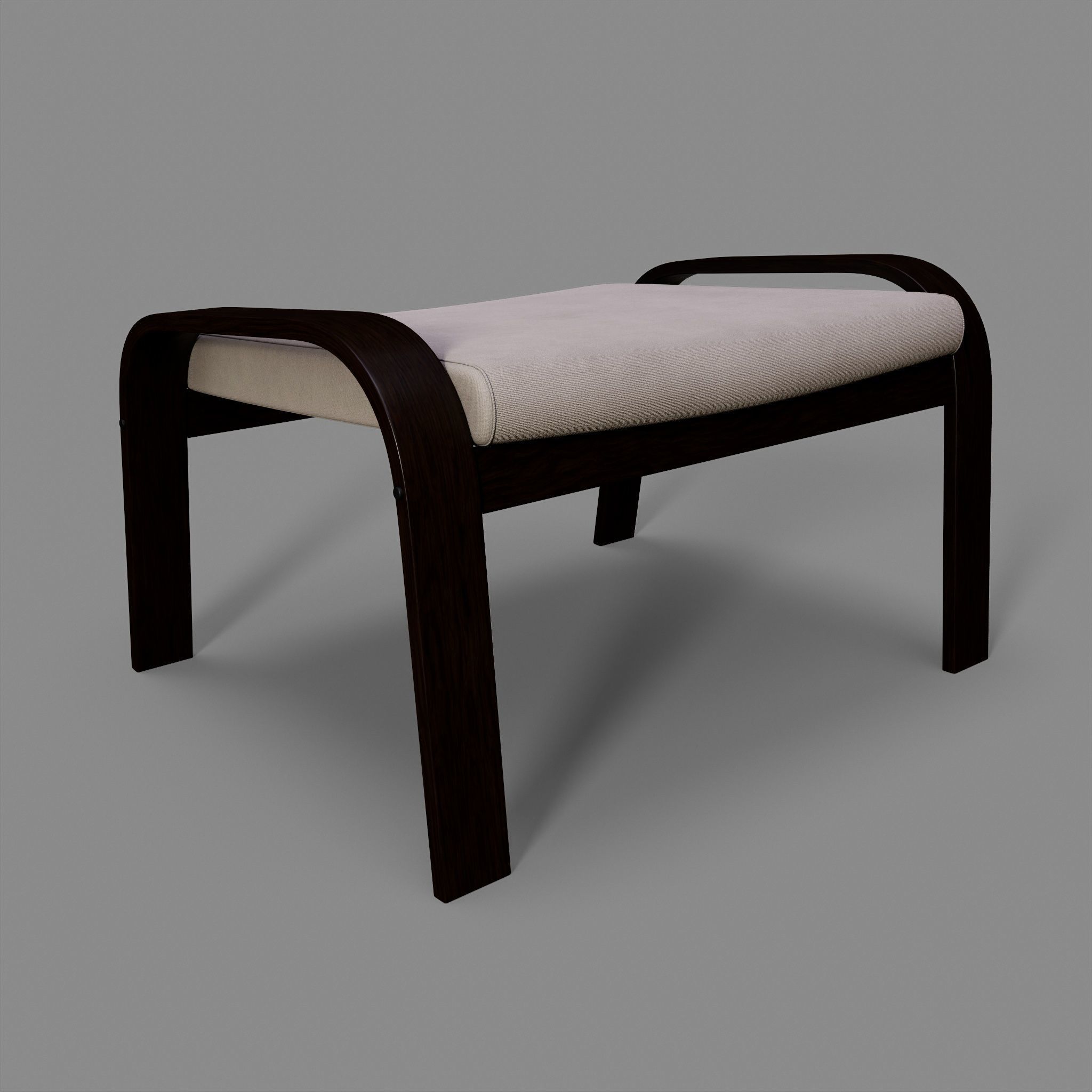 Poaeng Arm Chair Model Low-poly 3D model Low-poly 3D model_7