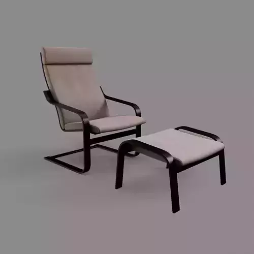 Poaeng Arm Chair Model Low-poly 3D model