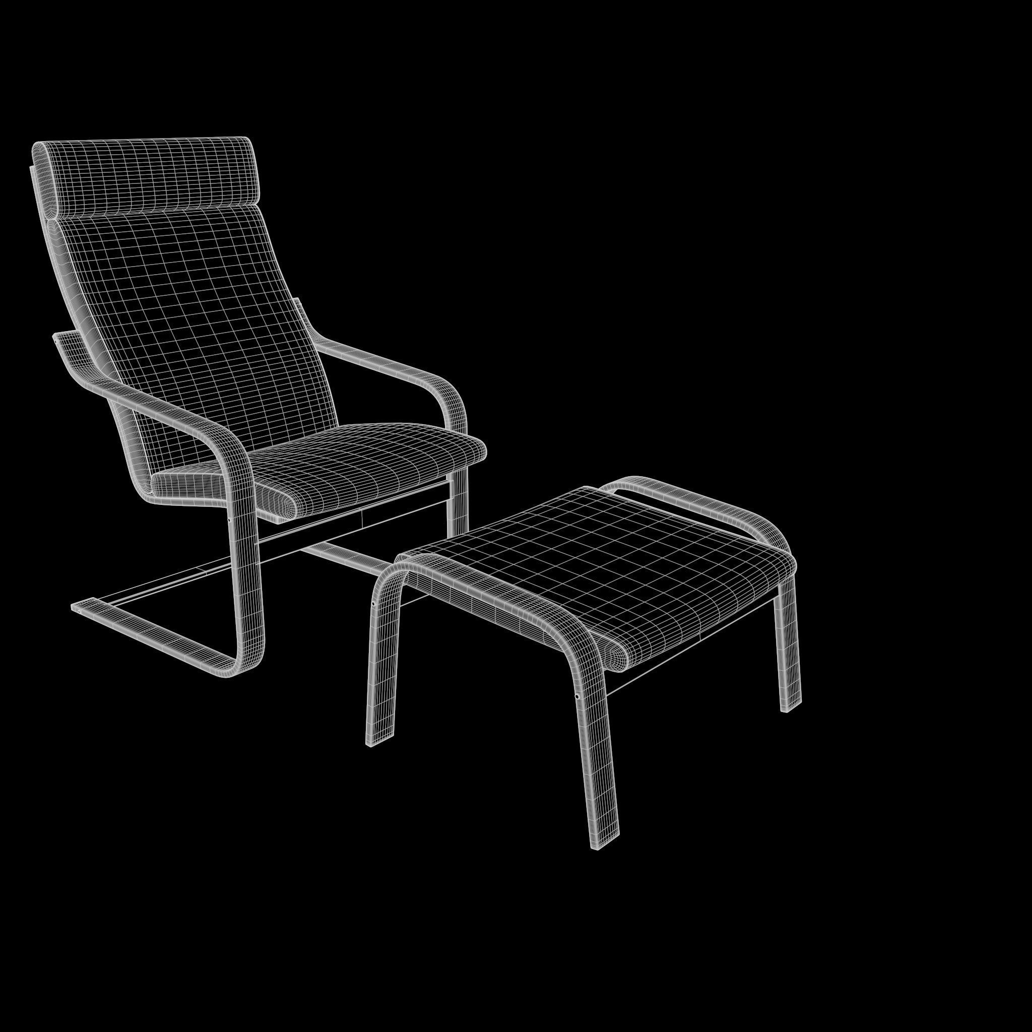 Poaeng Arm Chair Model Low-poly 3D model Low-poly 3D model_11