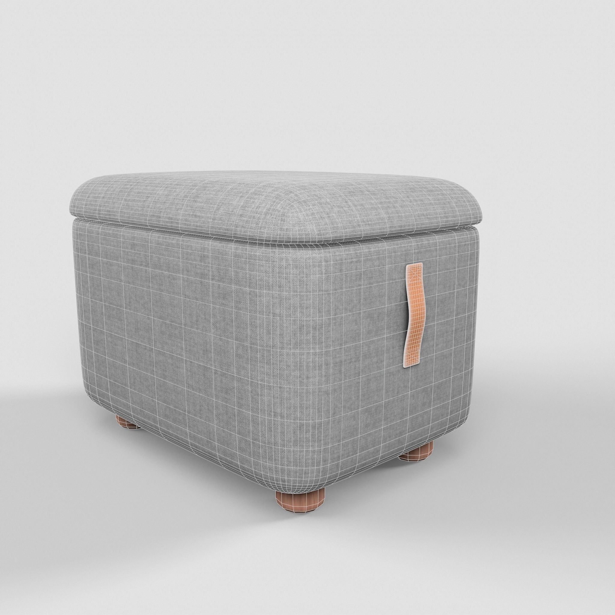 Oskarshamn Lounge Chair and Foot Stool Low-poly 3D model Low-poly 3D model_7