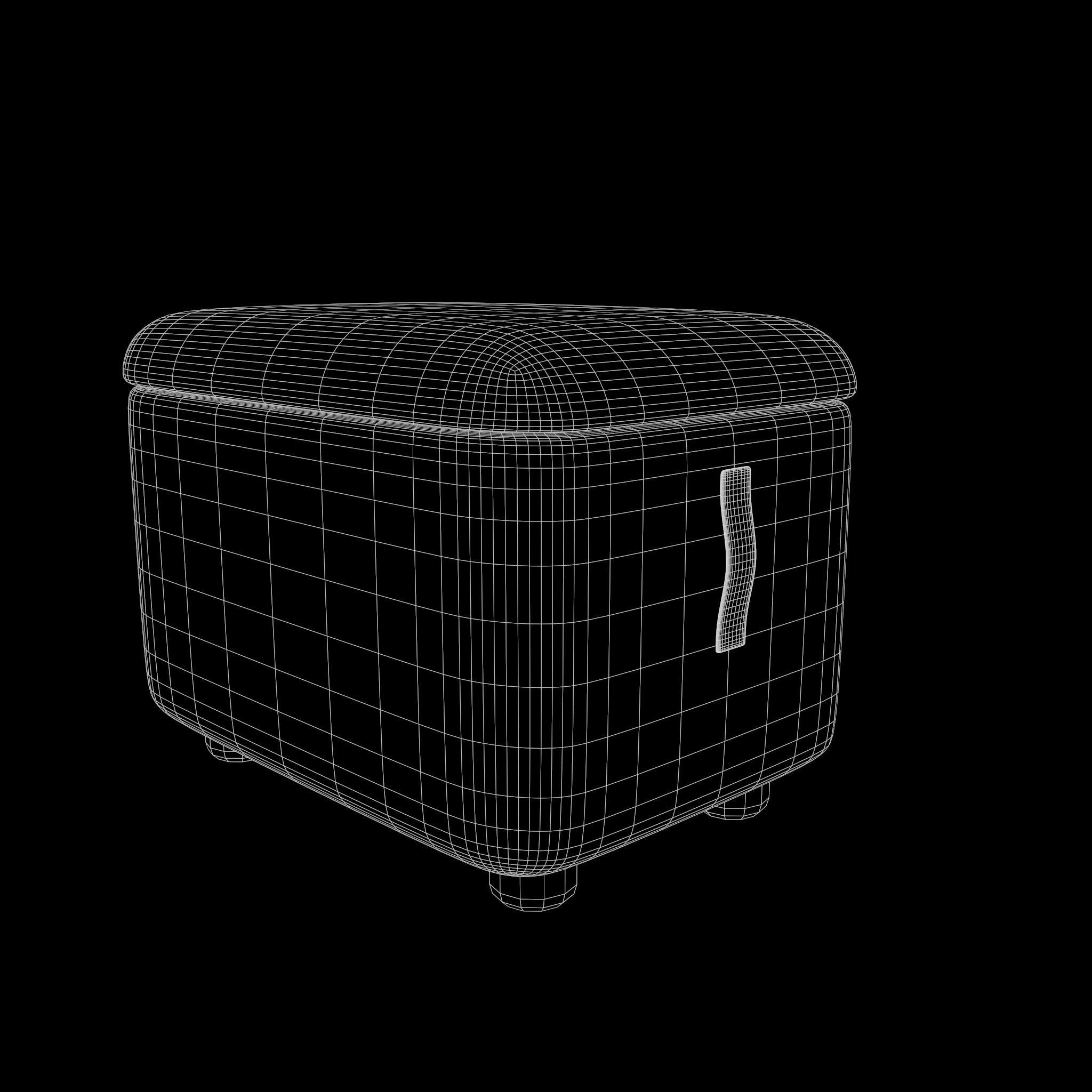 Oskarshamn Lounge Chair and Foot Stool Low-poly 3D model Low-poly 3D model_11