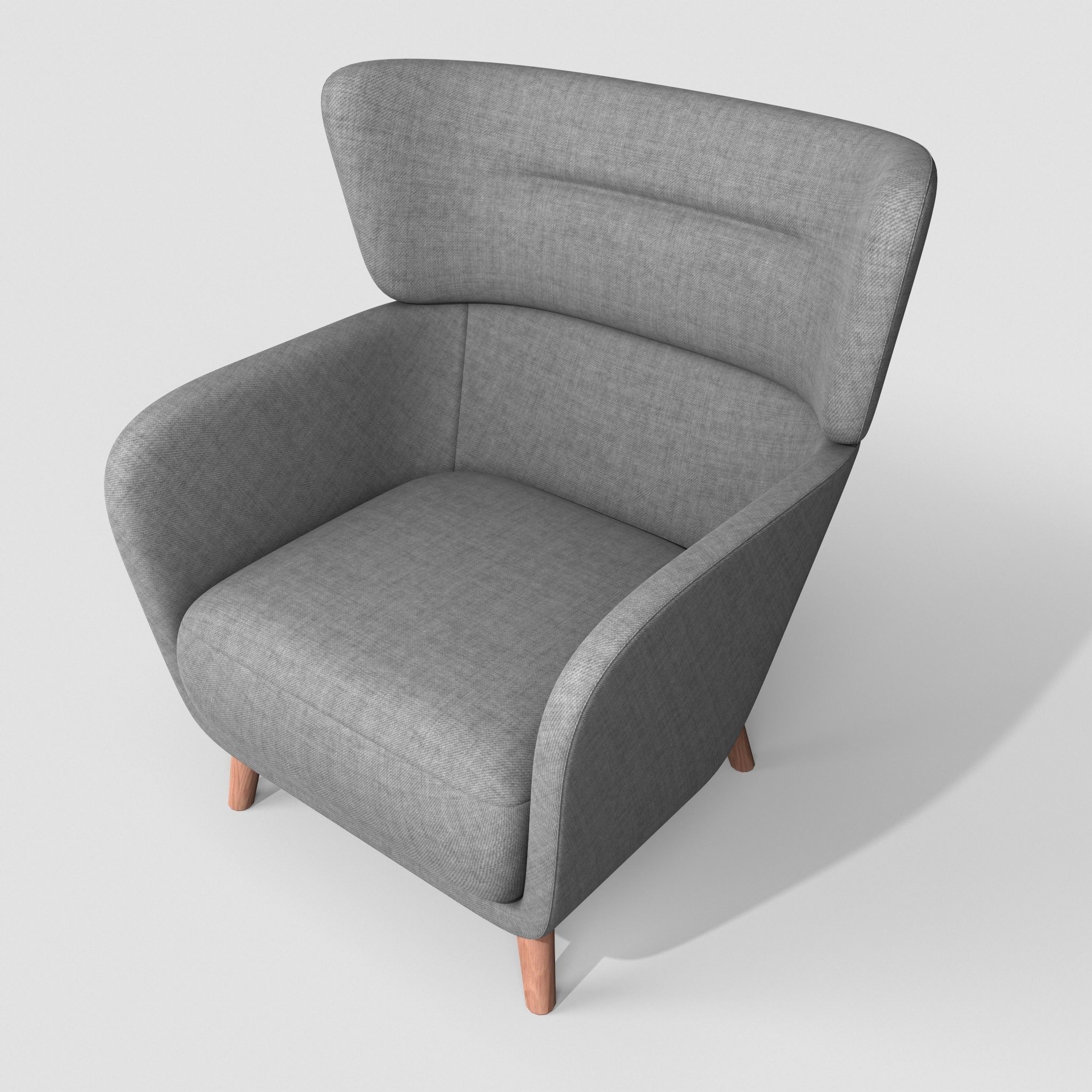 Oskarshamn Lounge Chair and Foot Stool Low-poly 3D model Low-poly 3D model_5