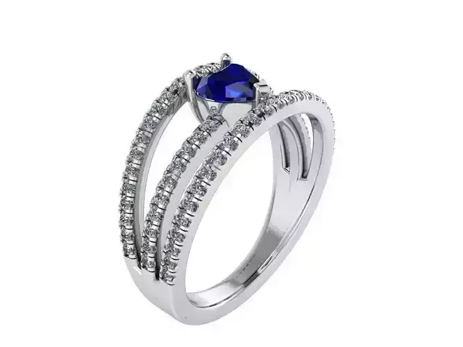 Heart Cut Split Shank Ring 4024