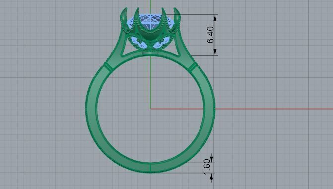 Round Diamond Ring 4025 3D print model_6