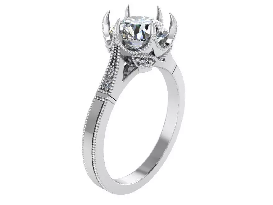 Round Diamond Ring 4025 3D print model_0