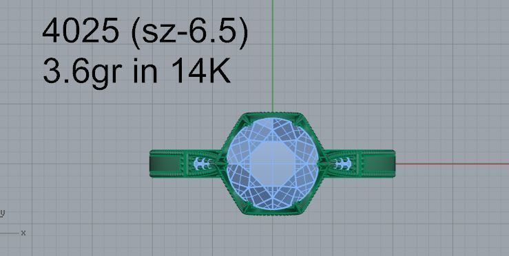 Round Diamond Ring 4025 3D print model_4