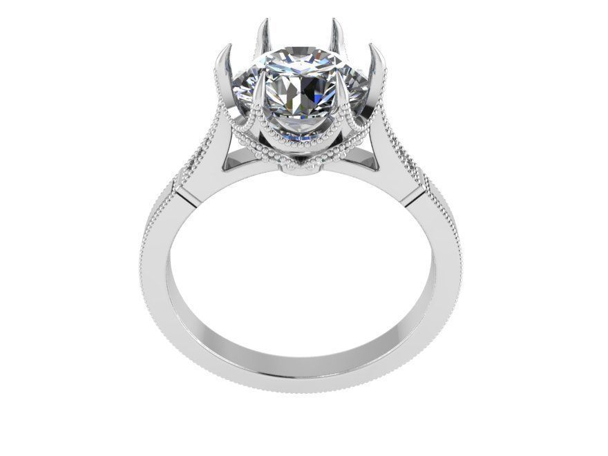 Round Diamond Ring 4025 3D print model_2