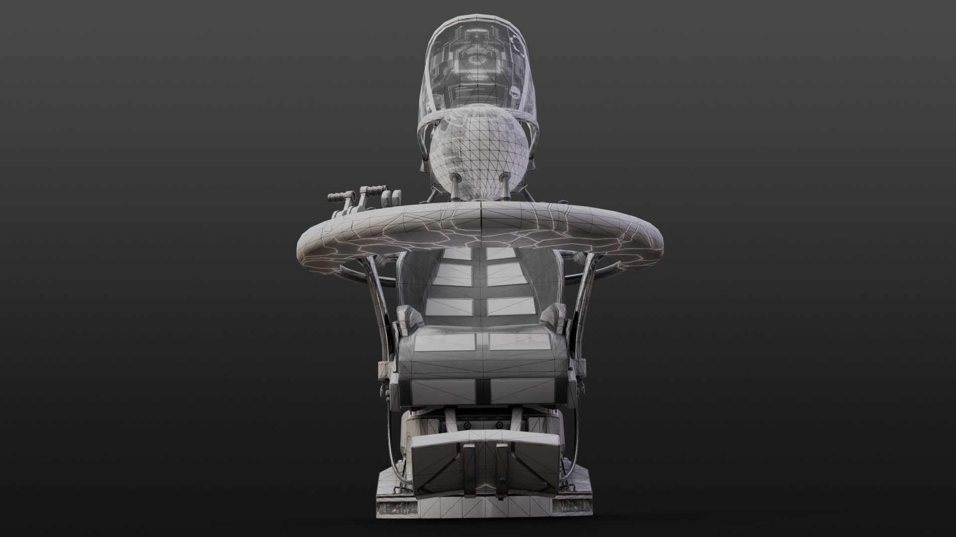 Sci fi Armchair Low-poly 3D model_17