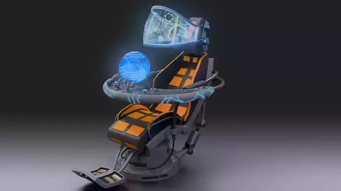 Sci fi Armchair Low-poly 3D model