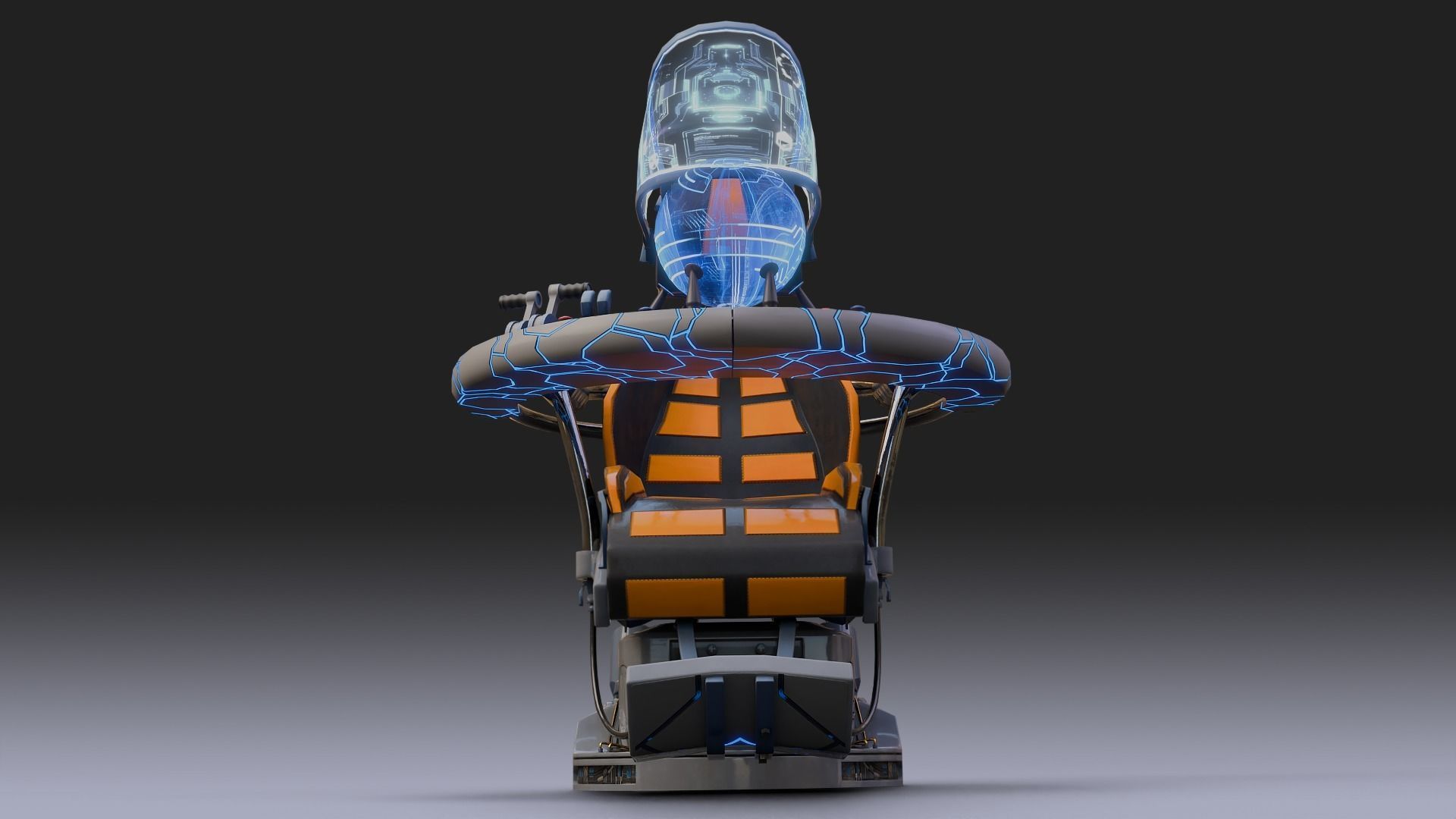 Sci fi Armchair Low-poly 3D model_9