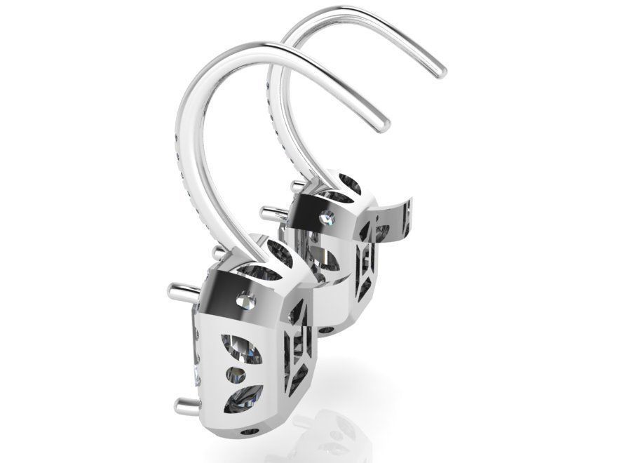 Emerald Halo Earring 4026 3D print model_3