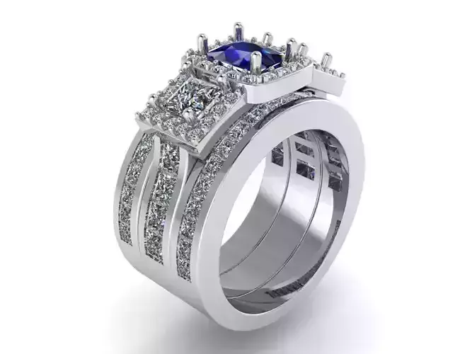 Halo Ring With 2 Channel Setting Band 4030