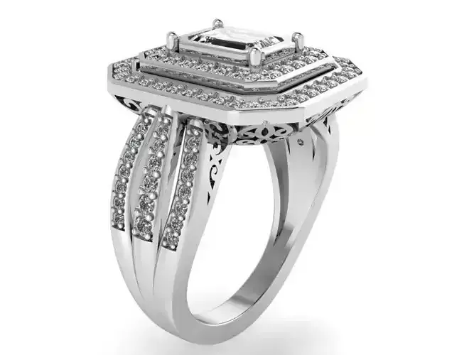 Emerald Halo Ring 4033