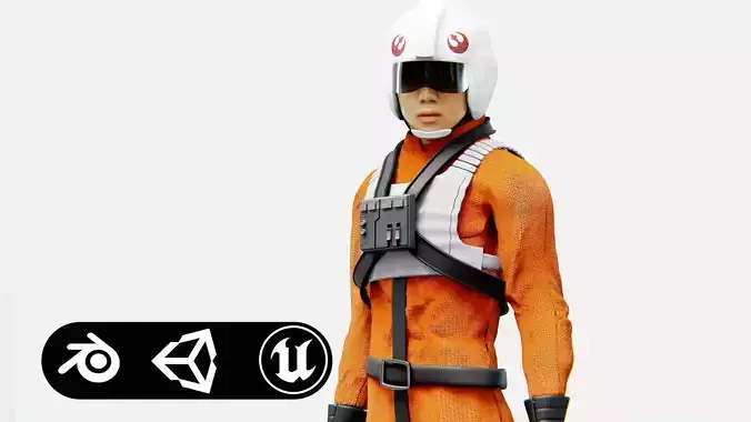 REBELLIAN PILOT Rigged for Unreal Engine - Unity - MIXAMO