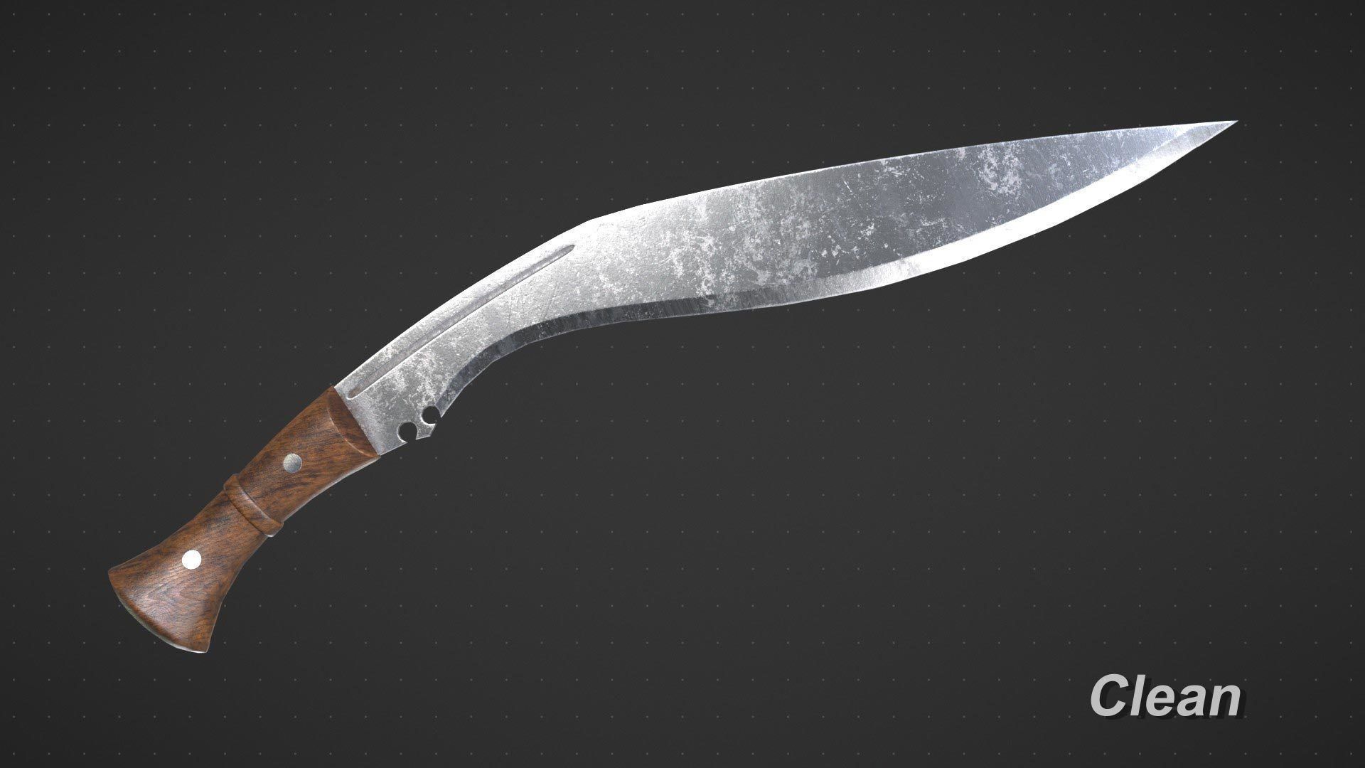 Kukri Machete Game Ready Low-poly 3D model_2