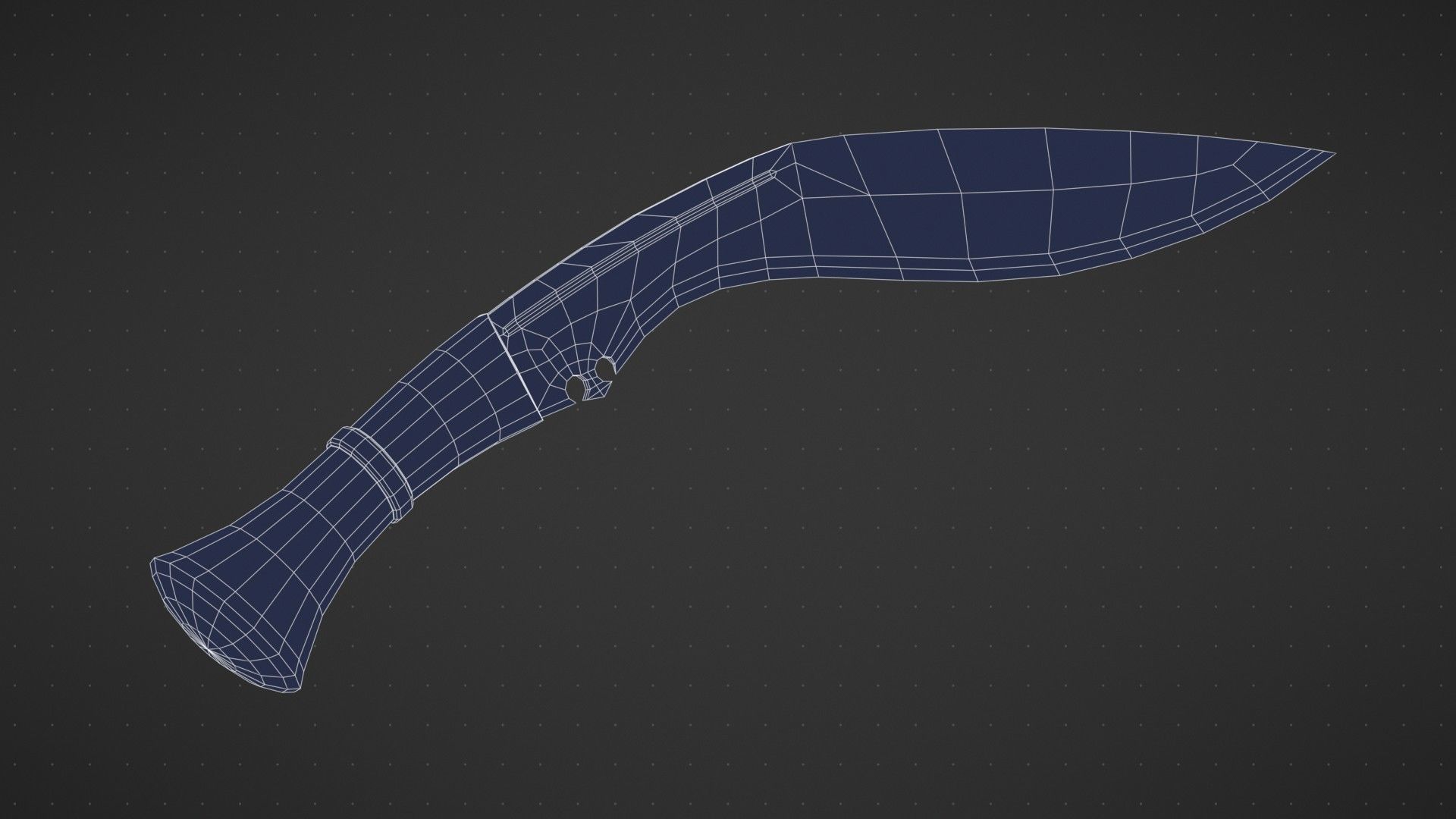 Kukri Machete Game Ready Low-poly 3D model_19