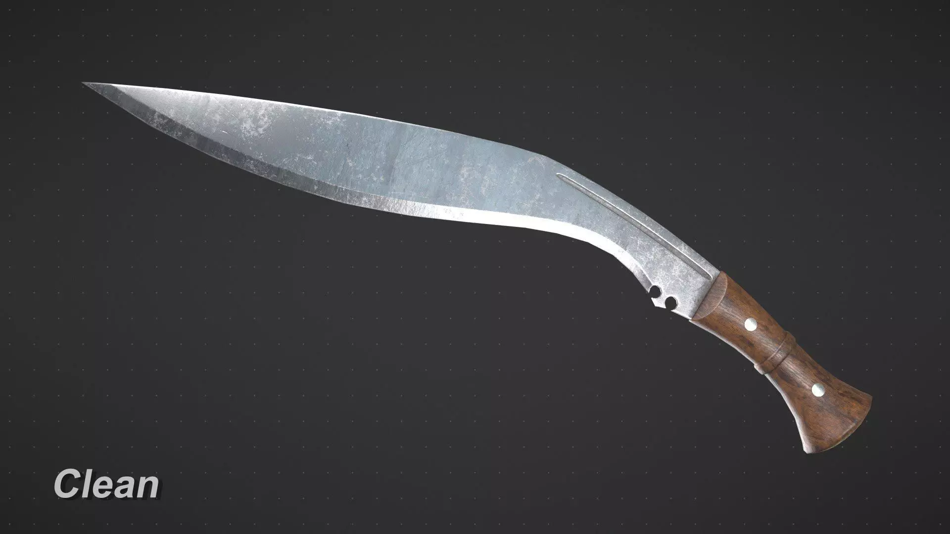 Kukri Machete Game Ready Low-poly 3D model_0