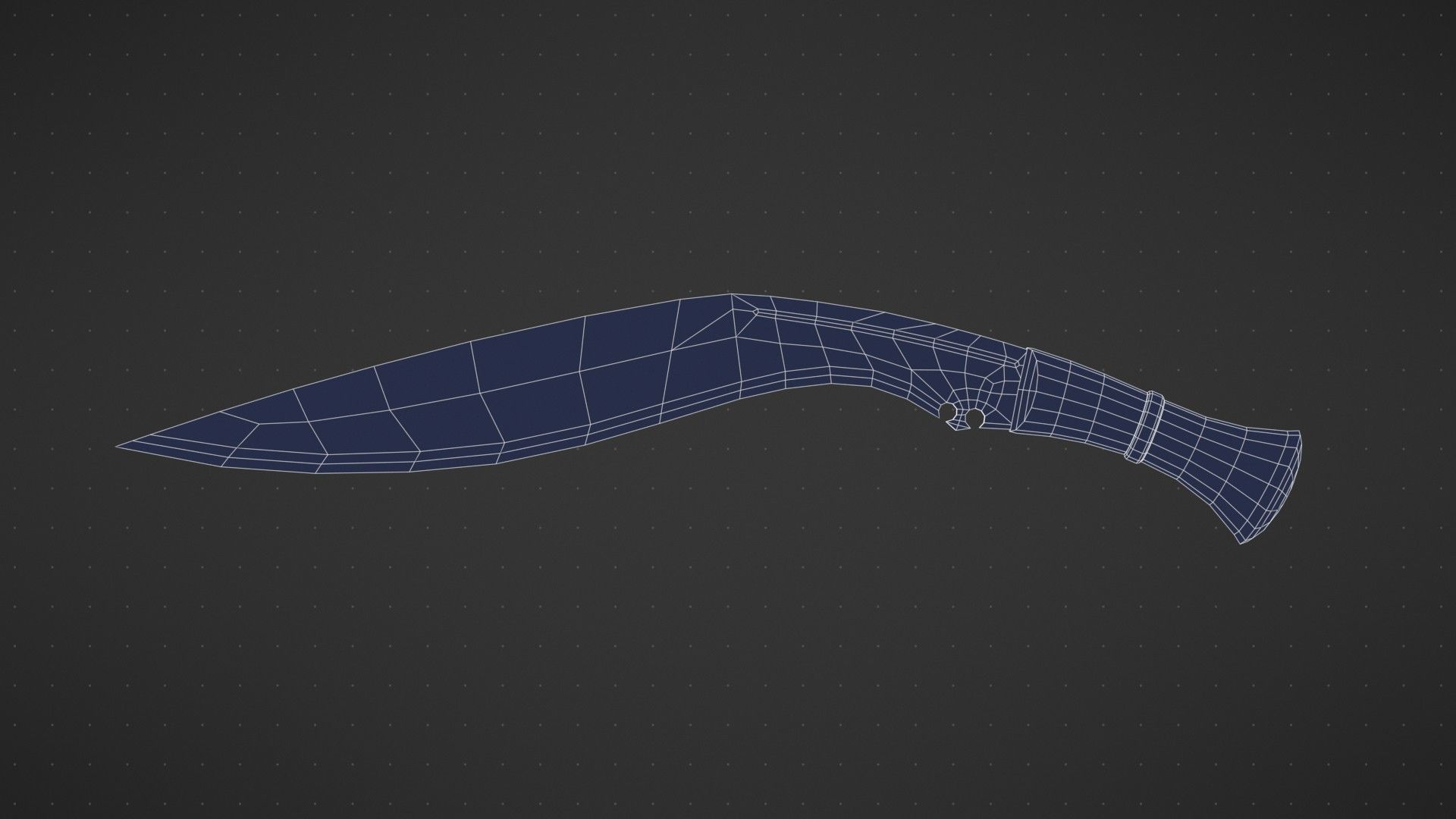 Kukri Machete Game Ready Low-poly 3D model_20