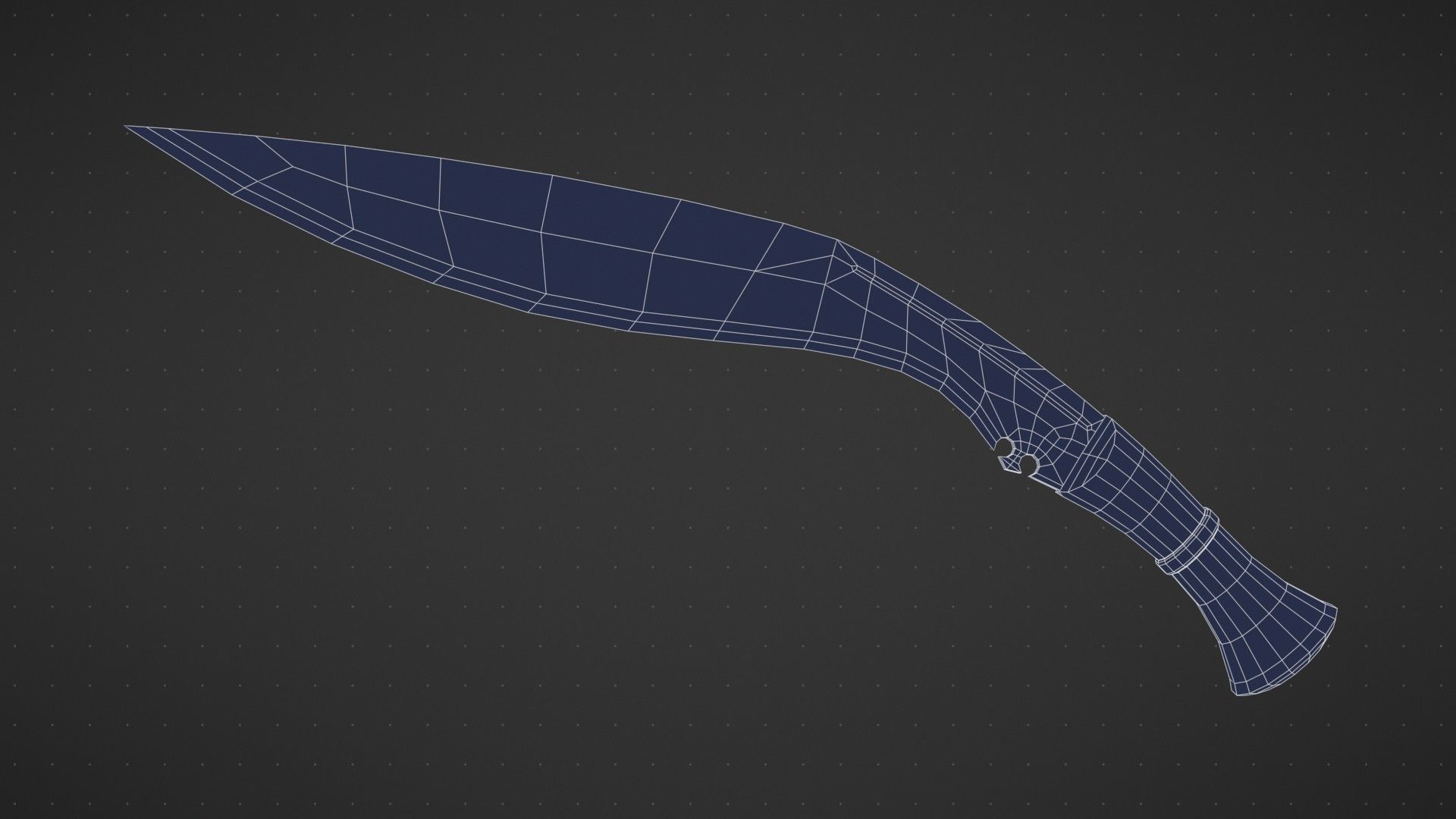 Kukri Machete Game Ready Low-poly 3D model_16