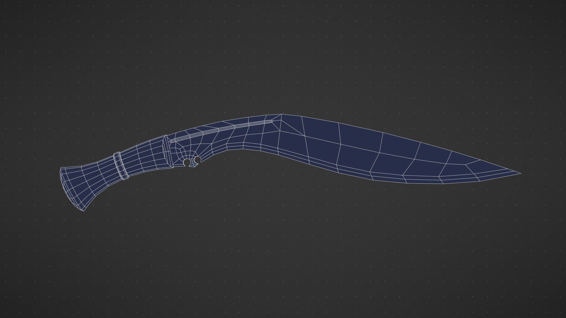 Kukri Machete Game Ready Low-poly 3D model_21