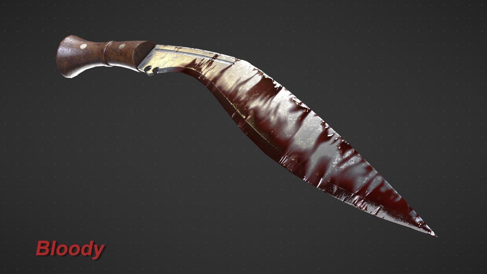 Kukri Machete Game Ready Low-poly 3D model_15