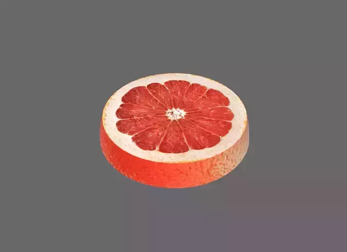 Prop09 A Slice of Grapefruit Low-poly 3D model