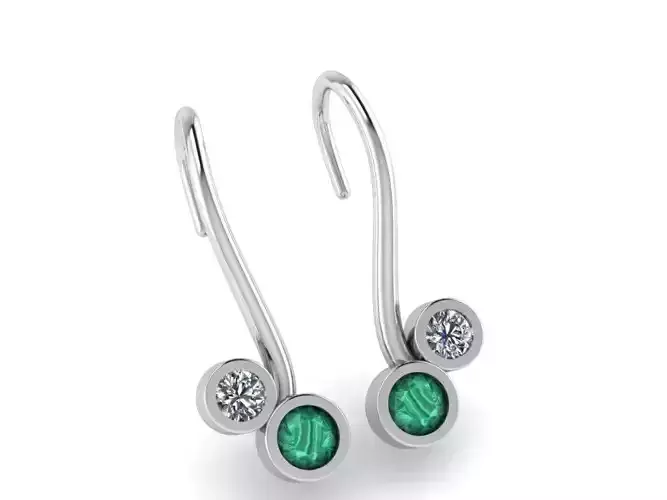 Bezel Setting Earring 4047