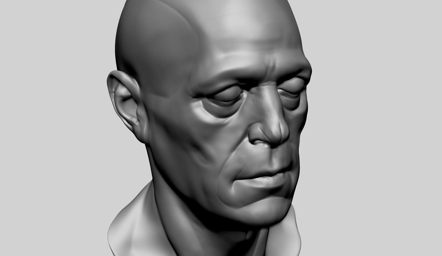 Male Head Anatomy B 3D model_9