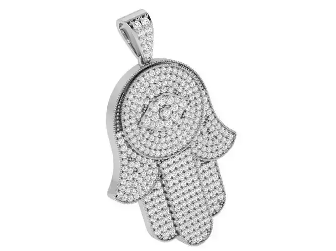 Hamsa Hand Diamond Pendant 4051