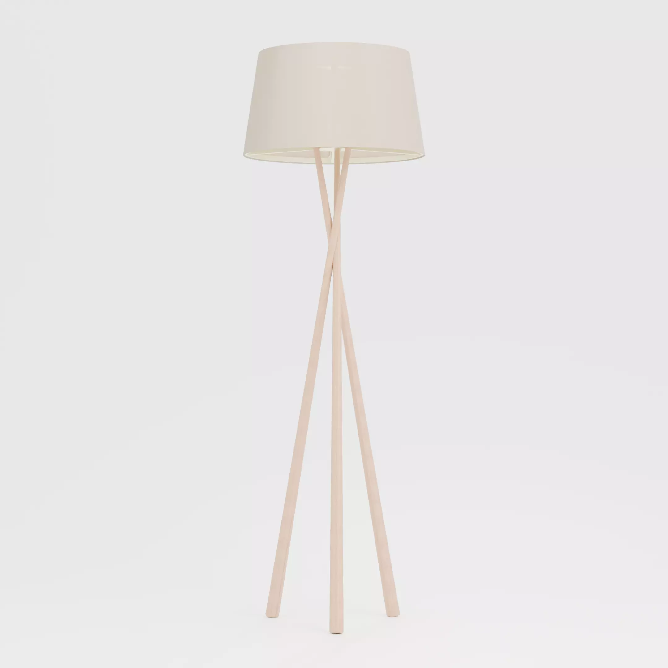 Wooden Tripod Floor Lamp 3D model