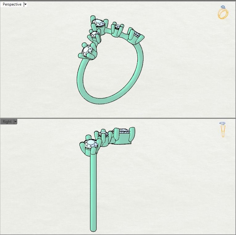 V Shape engagement ring  3D print model_12