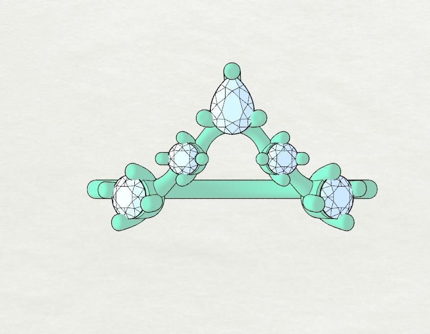 V Shape engagement ring  3D print model_19