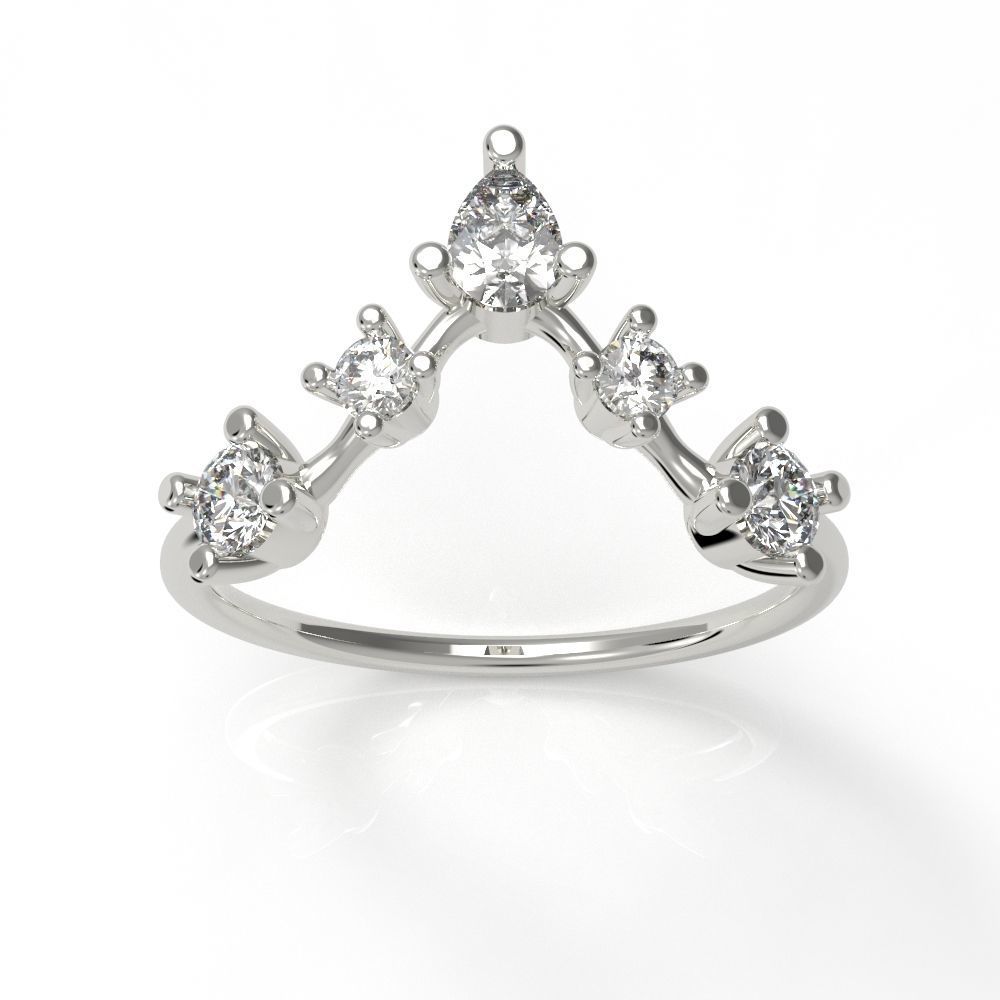 V Shape engagement ring  3D print model_3