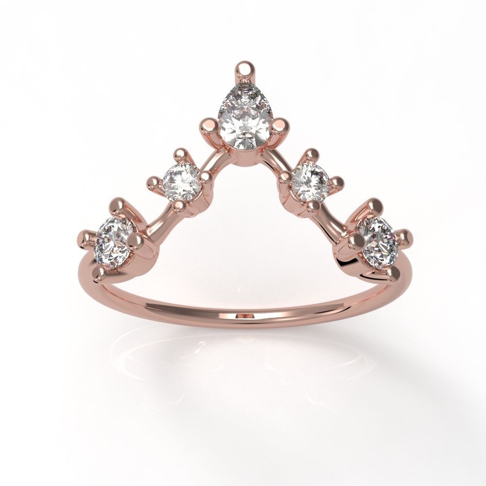 V Shape engagement ring  3D print model_2