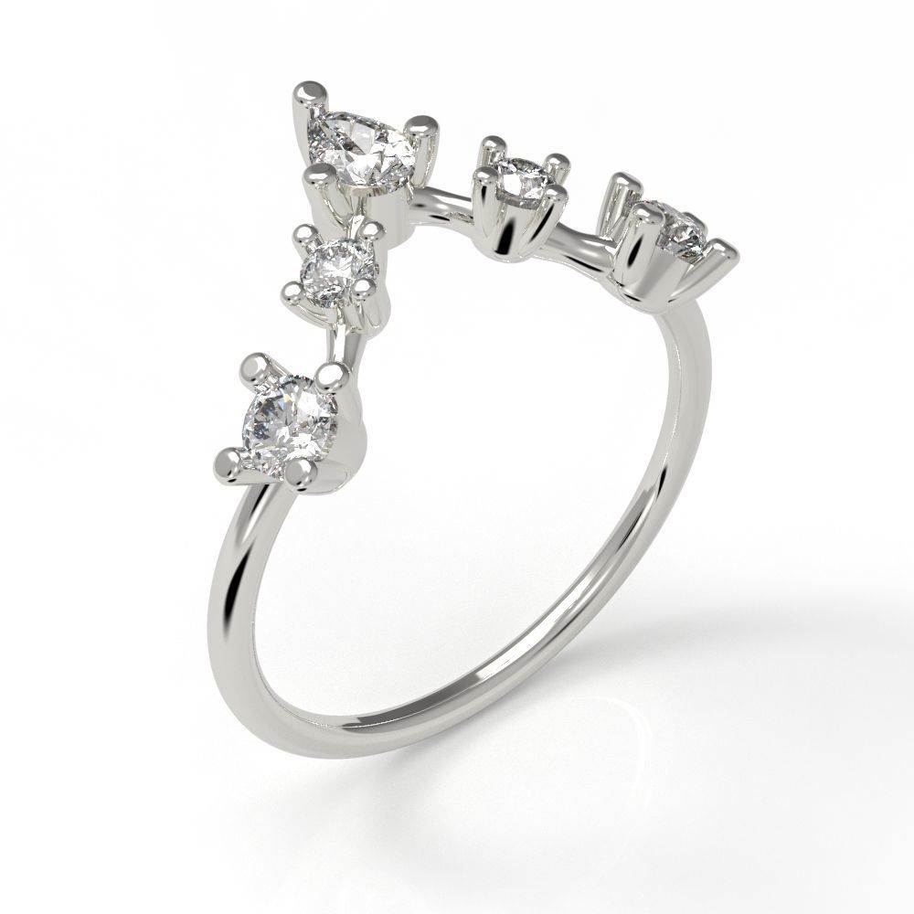 V Shape engagement ring  3D print model_1